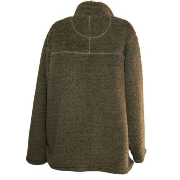 Alpine Sherpa Olive Green XL 1/4 Zip Fleece Pullover Jacket - Picture 2 of 7